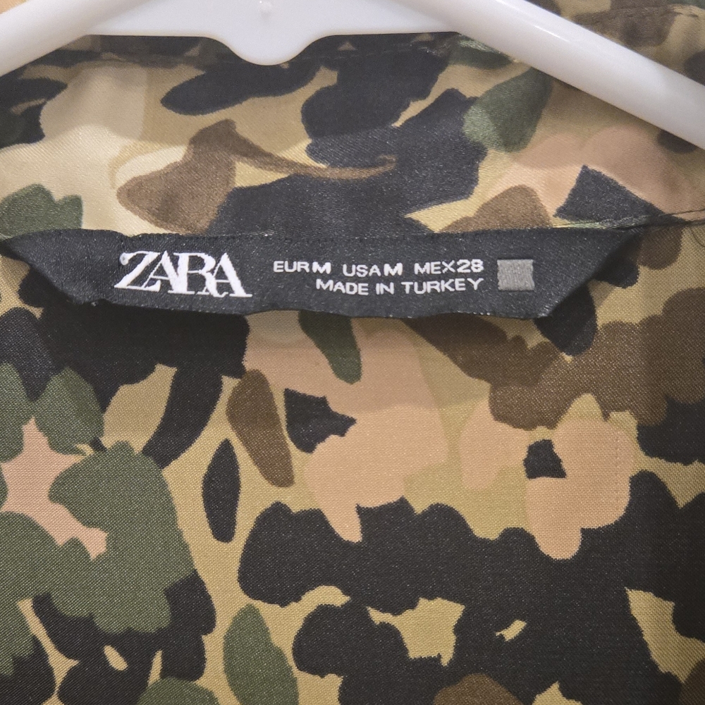 Zara Camouflage Print Blouse - Green, Brown, Black‎ - Picture 6 of 10
